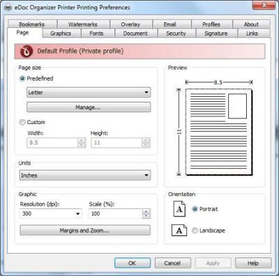 eDoc Organizer Printer Screenshot